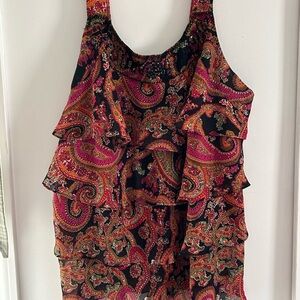 Lane Bryant Multicolor tiered Paisley Blouse